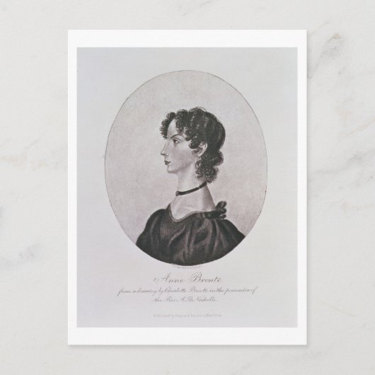 Carte Postale Portrait d'Anne Bronte (1820-49) tiré d'un dessin (Devant)