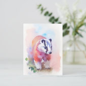 Carte Postale Portrait d'aquarelle Badger 1 (Debout devant)