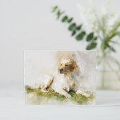 Carte Postale Portrait d'aquarelle de chien de Labrador Retrieve (Debout devant)