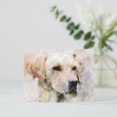 Carte Postale Portrait d'aquarelle de chien de Labrador Retrieve (Debout devant)