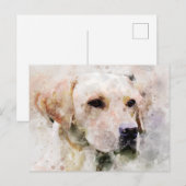 Carte Postale Portrait d'aquarelle de chien de Labrador Retrieve (Devant / Derrière)