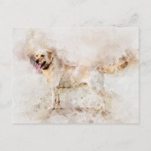 Carte Postale Portrait d'aquarelle de chien de Labrador Retrieve