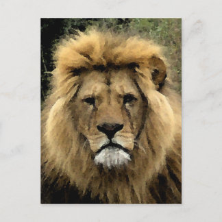 Carte Postale Portrait d'aquarelle de Lion