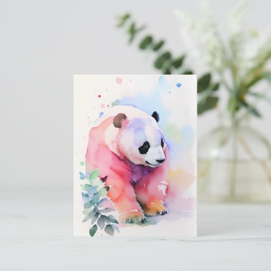 Carte Postale Portrait d'aquarelle Panda 1 (Debout devant)