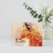 Carte Postale Portrait d'aquarelle Red Fox 03 (Debout devant)