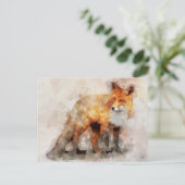Carte Postale Portrait d'aquarelle Red Fox 04 (Debout devant)