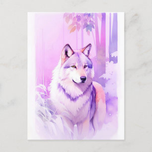 Carte Postale Portrait d'aquarelle Wolf 2