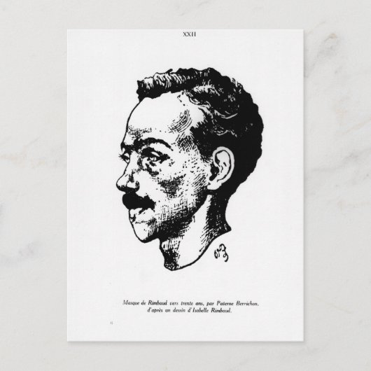 Carte Postale Portrait d'Arthur Rimbaud (Devant)