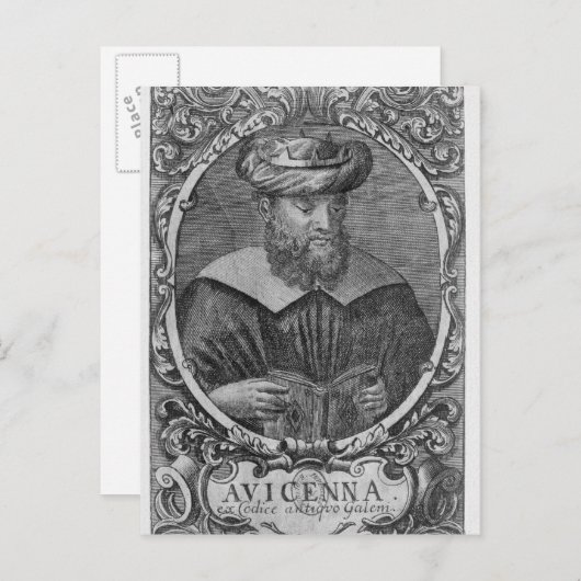 Carte Postale Portrait d'Avicenna Lecture (Devant / Derrière)