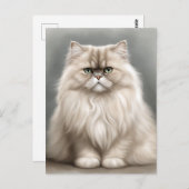 Carte Postale Portrait de beauté du chat perse (Devant / Derrière)