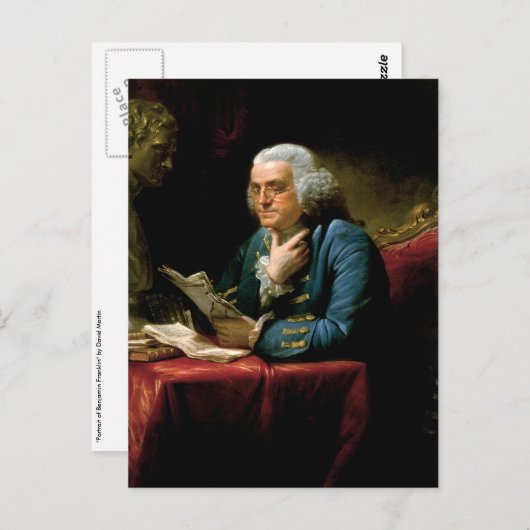 Carte Postale Portrait de Benjamin Franklin (Devant / Derrière)