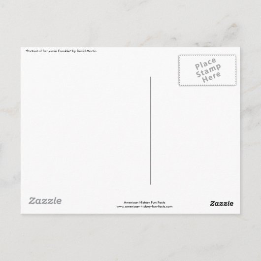 Carte Postale Portrait de Benjamin Franklin (Dos)