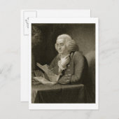 Carte Postale Portrait de Benjamin Franklin, gravé par Thomas (Devant / Derrière)