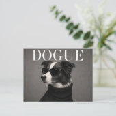 Carte Postale Portrait de Border Collie de luxe (Debout devant)