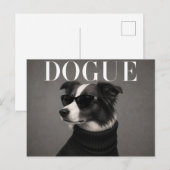 Carte Postale Portrait de Border Collie de luxe (Devant / Derrière)