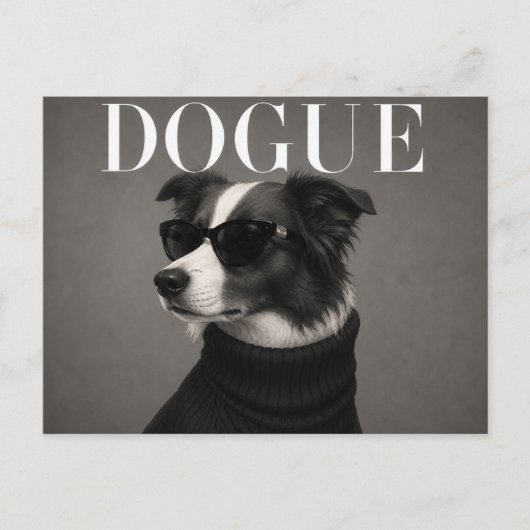Carte Postale Portrait de Border Collie de luxe (Devant)