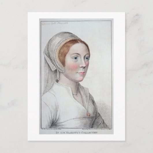 Carte Postale Portrait de Catherine Howard (1520-42) gravé par (Devant)