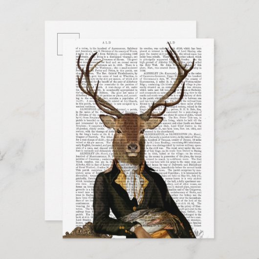 Carte Postale Portrait de cerfs (Devant / Derrière)