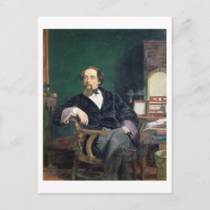 Carte Postale Portrait de Charles Dickens (huile sur toile)