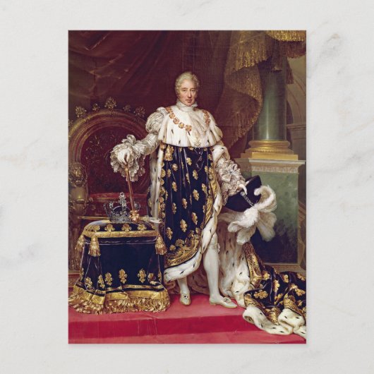 Carte Postale Portrait de Charles X dans Robes de couronnement, (Devant)