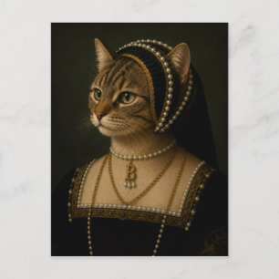 Carte Postale Portrait de chat d'Anne Boleyn – Reine Tudor Renai