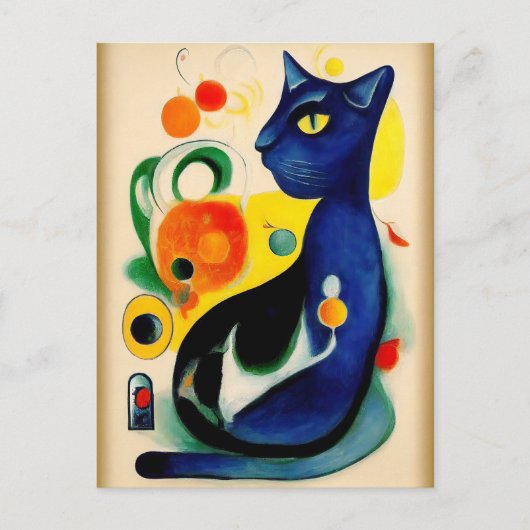 Carte Postale Portrait de chat dans le style expressionniste. Ar (Devant)