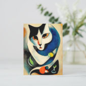 Carte Postale Portrait de chat dans le style expressionniste. Ar (Debout devant)