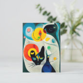Carte Postale Portrait de chat dans un style expressionniste. Ar (Debout devant)