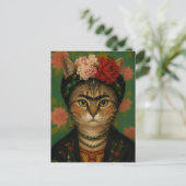 Carte Postale Portrait de chat de Frida Kahlo, impression d'art (Debout devant)