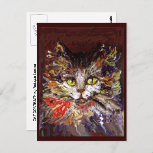 CARTE POSTALE PORTRAIT DE CHATON (Devant / Derrière)