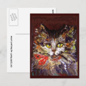 CARTE POSTALE PORTRAIT DE CHATTE (Devant / Derrière)