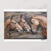 Carte Postale Portrait de cheval avec aspect métal ciselé (Dos)