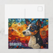 Carte Postale Portrait de chien d'art de Queue de papier Terrier (Devant / Derrière)