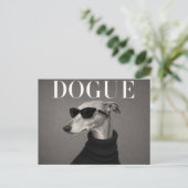 Carte Postale Portrait de chien de luxe Greyhound mode (Debout devant)