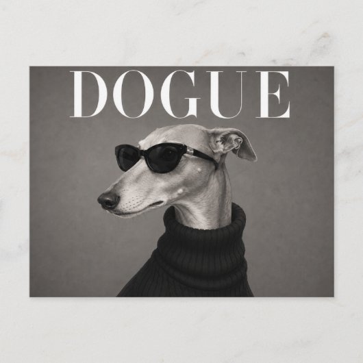 Carte Postale Portrait de chien de luxe Greyhound mode (Devant)