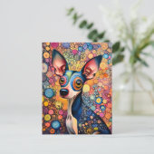 Carte Postale Portrait de chien Pop‑Art éclaboussé de couleur (Debout devant)