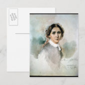 Carte Postale Portrait de Clara Schumann 1853 (Devant / Derrière)