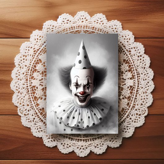 Carte Postale Portrait de clown effrayant moderne