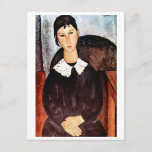 Carte Postale Portrait de Col blanc, Modigliani