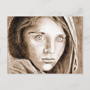 Carte Postale Portrait de crayon 2004 ... Paru... sépia
