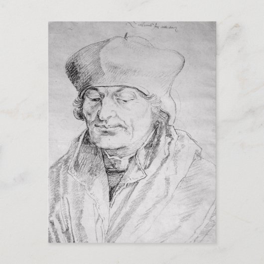 Carte Postale Portrait de Desiderius Erasmus 1520 (Devant)