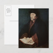 Carte Postale Portrait de Desiderius Erasmus de Rotterdam (Devant / Derrière)