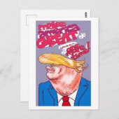 Carte Postale portrait de dessin animé trump (Devant / Derrière)