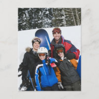 Portrait de famille avec snowboards