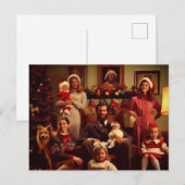 Carte Postale Portrait de famille Déplaisant rétro de Noël (Devant / Derrière)