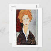 Carte Postale Portrait de femme, Modigliani (Devant / Derrière)