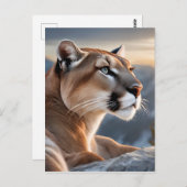 Carte Postale Portrait de fermeture d'un Cougar (Devant / Derrière)