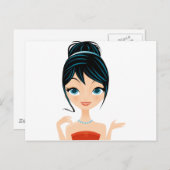 Carte Postale portrait de fille (Devant / Derrière)