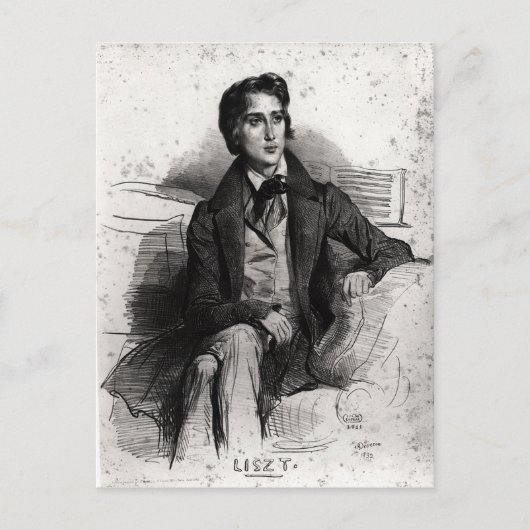 Carte Postale Portrait de Franz Liszt août 1832 (Devant)