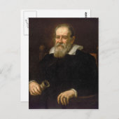 Carte Postale Portrait de Galileo Galilei par Justus Sustermans (Devant / Derrière)